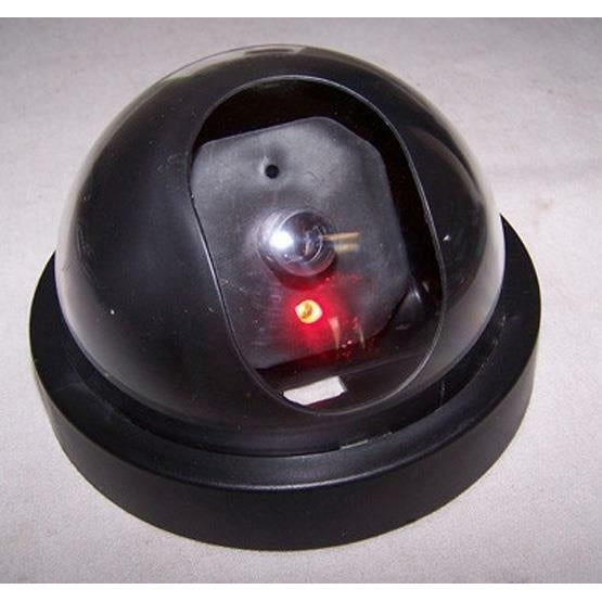 2 DOME SHAPED FAKE SECURITY CAMERA realistic looking dummy cameras RED BLINKING Image 1