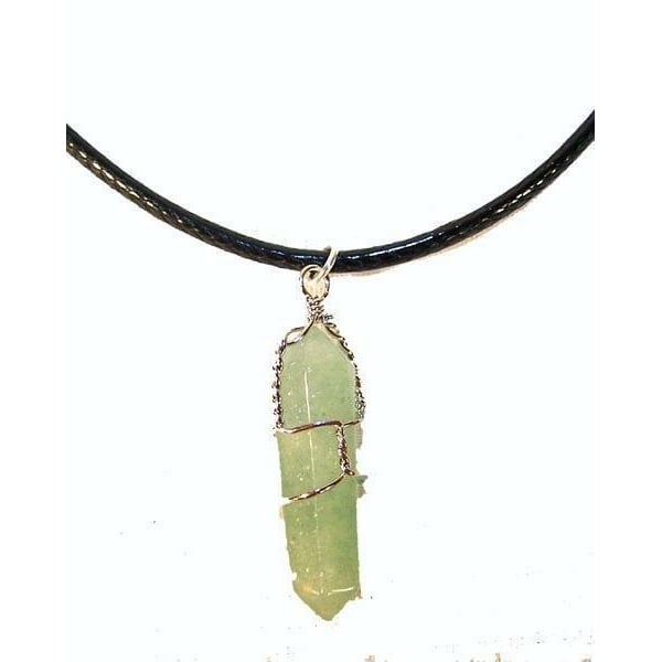 JADE STONE WIRE WRAPPED NECKLACE mens womens health healing JL517 stones Image 1