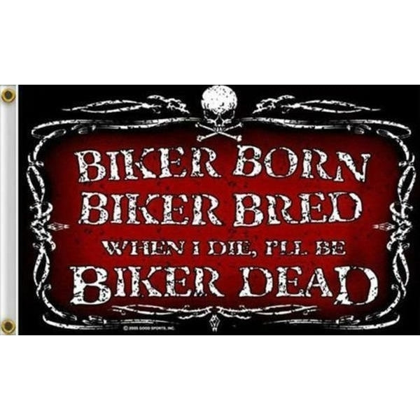 DELUXE BIKER BORN BIKER BREED 3 X 5 FLAG FL376 3x5 bikers item LARGE 3X5 banner Image 1