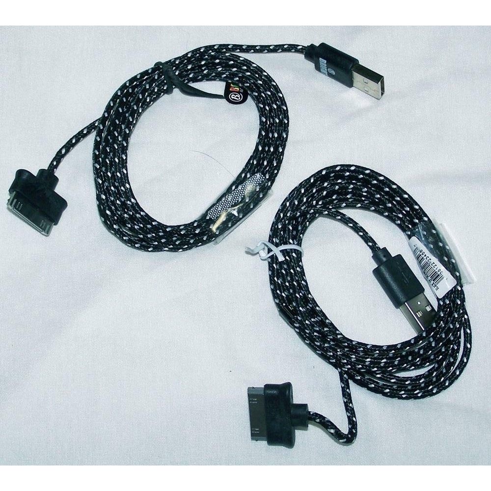 BUY 1 GET 2 FREE BLACK CLOTH RD IPHONE4 I PAD CHARGER PHONE CORDS usb cord Image 1