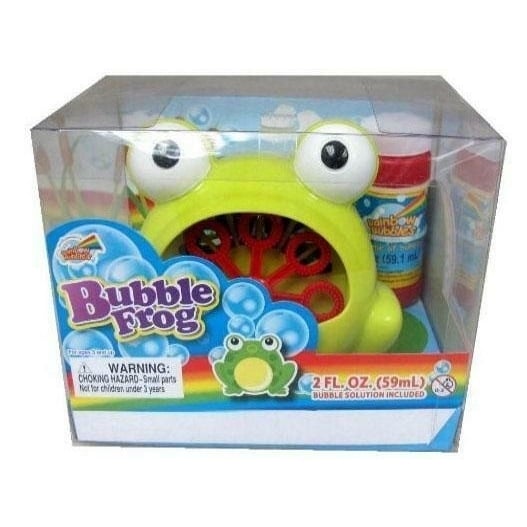 GREEN FROG BUBBLE BLOWER MACHINE blowing bubble battery operated with solution Image 1