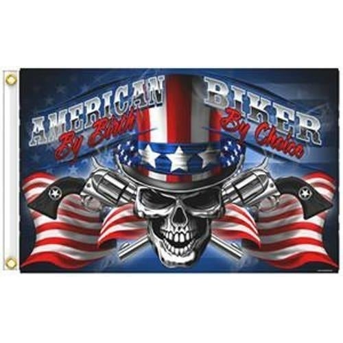 DELUXE 3 X 5 FLAG AMERICAN BIKER skull FL481 3x5 bikers item skulls UNCLE SAM Image 1