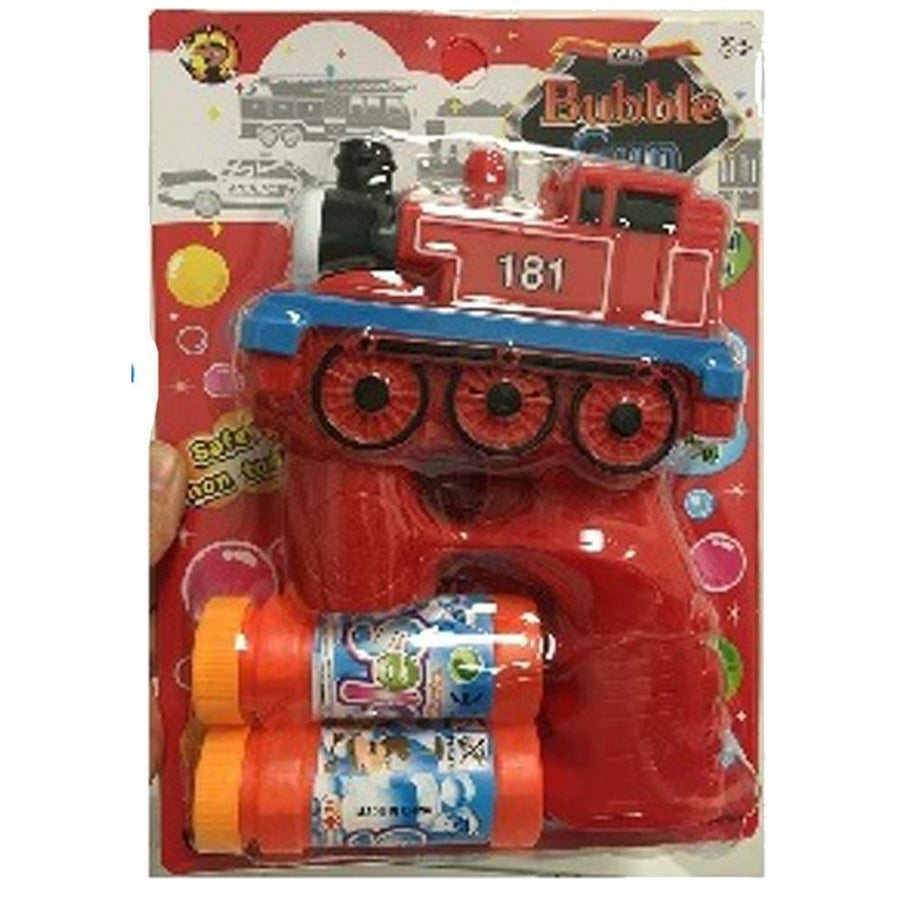 LIGHT UP RED TRIAN ENGINE BUBBLE GUN W SOUND toy bottle bubbles maker machine Image 1