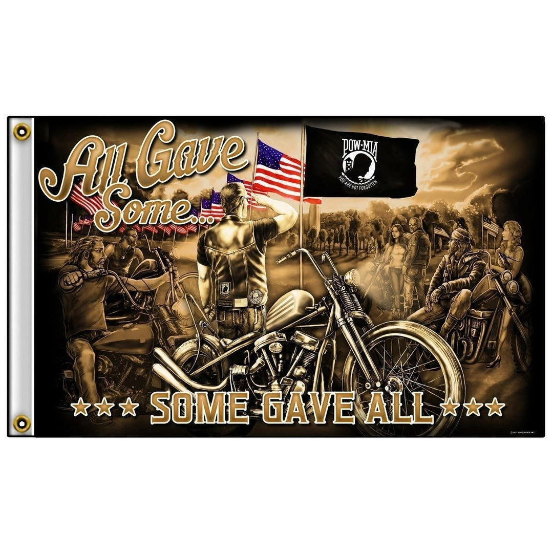 DELUXE BIKER FLAG POW MIA VETERAN FL776 3x5 bikers item flags MOTORCYCLES Image 1