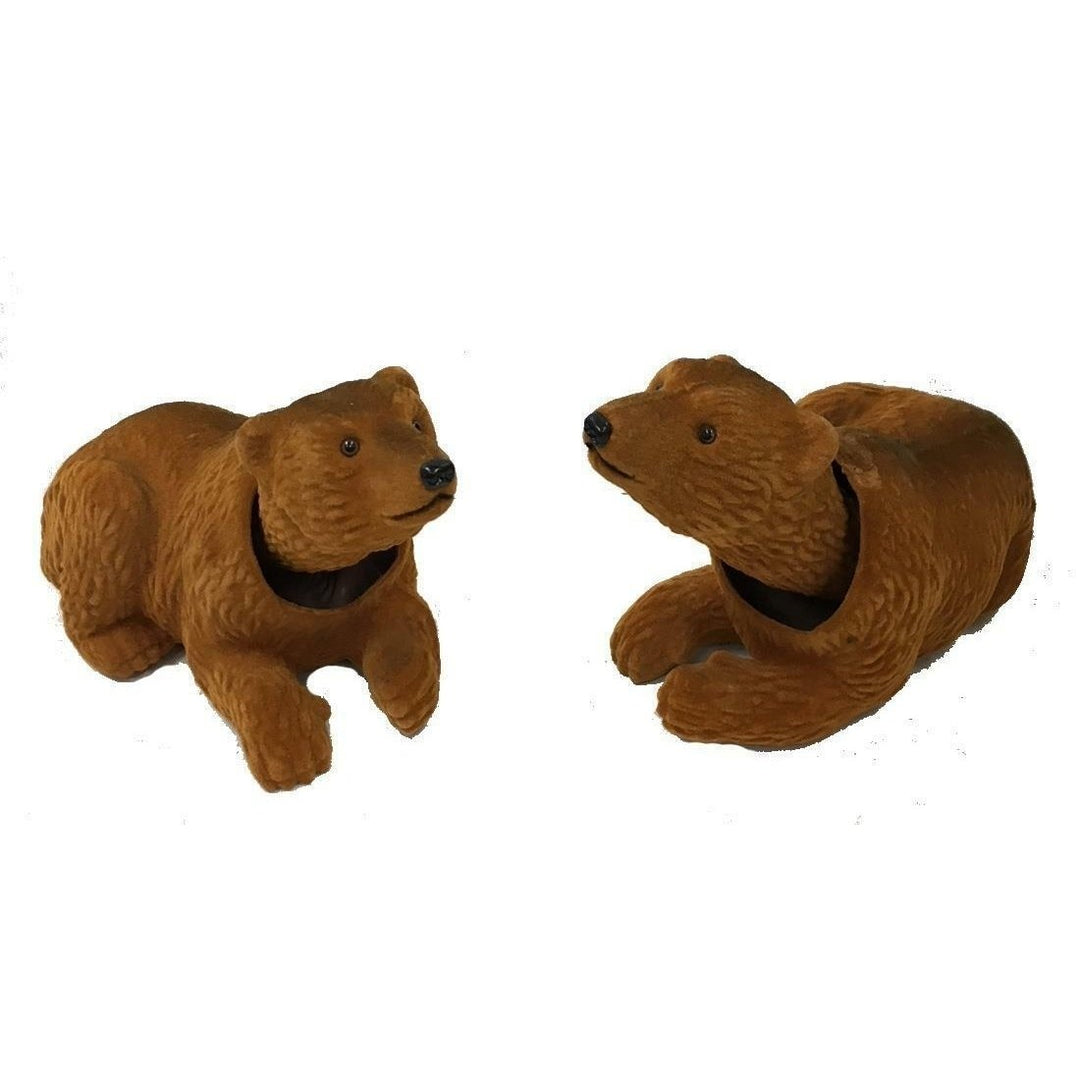 2 BOBBING HEAD BROWN BEAR wild animals fun toys bobble heads animal bears Image 1