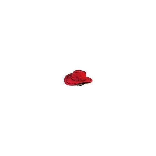 RED LEATHER COWBOY HAT mens hats western wear womens Image 1