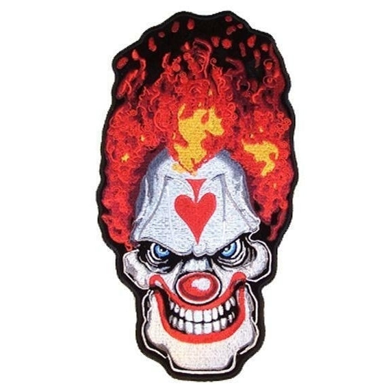 large JUMBO ACE CRAZY CLOWN JACKET BACK PATCH JBP78 circus clowns patches Image 1