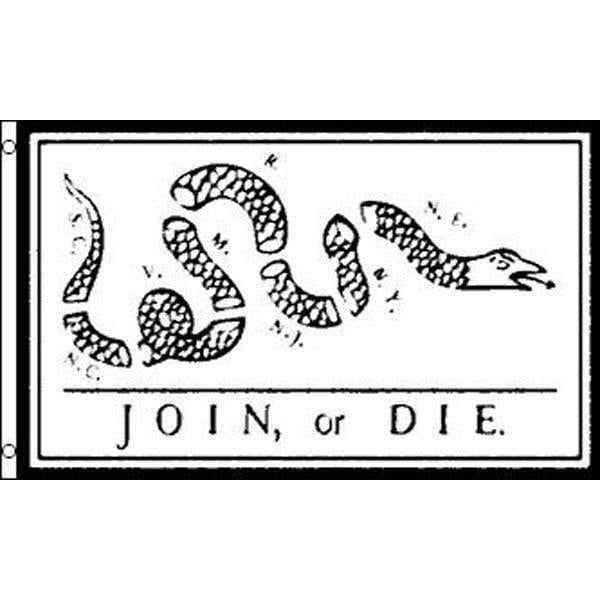 JOIN OR DIE DONT TREAD ON ME 3 X 5 FLAG 3x5 FL545 SIGNS  tea party SNAKE Image 1