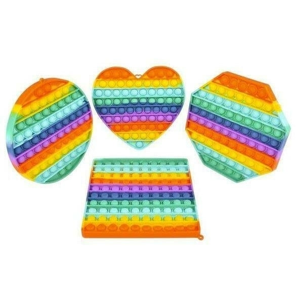 4 pack -8" Rainbow Shaped Bubble Popper Pop Toys poppers toys kids cake 495 Image 1