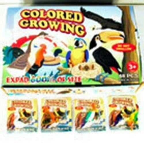 6 GROWING BIRDS flying grow bird toy science bulk lot expanding novelty toys Image 1