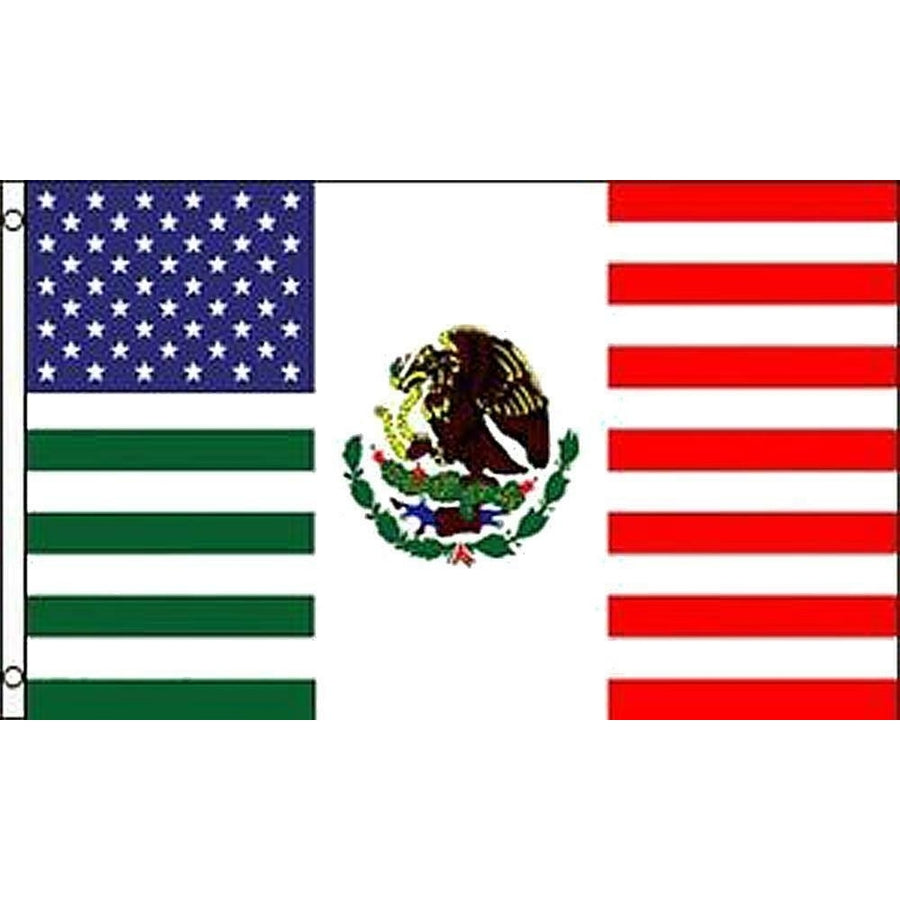AMERICAN MEXICO FRIENDSHIP COMBO 3 X 5 FLAG FL761 banner MEXICAN usa w grommets Image 1