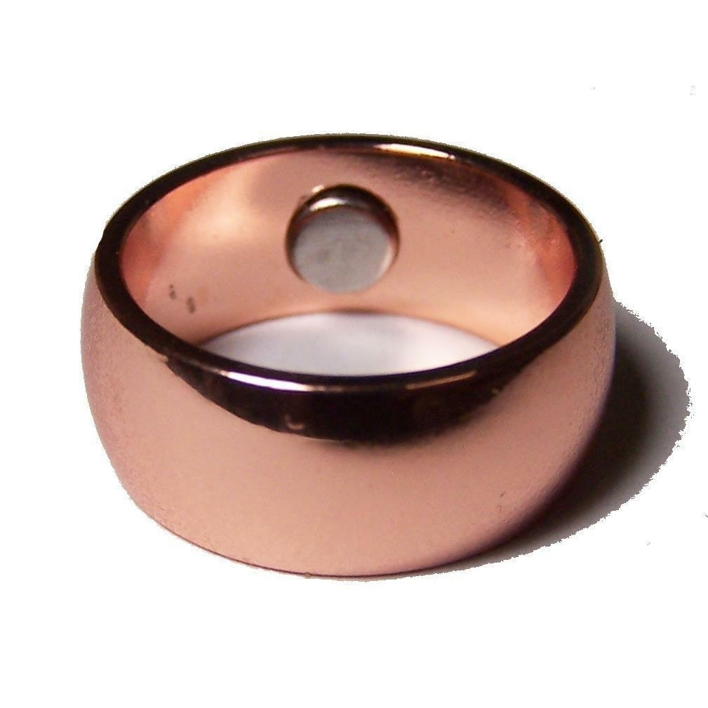 PURE COPPER MAGNETIC WEDDING BAND RING size 6 jewelry health magnet pain relief Image 1