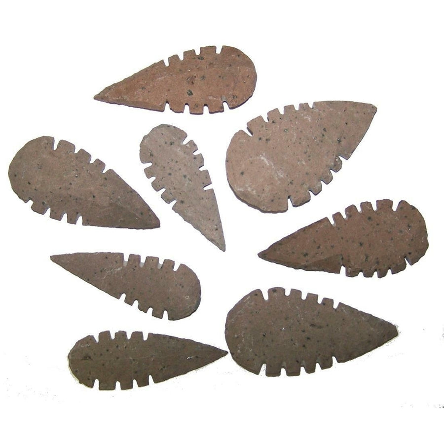 100 pieces SERRATED HICKORYITE STONE LARGE 2 TO 3 INCH ARROWHEADS wholesale ROCK Image 1