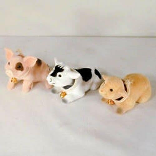 6 MOVING HEAD FARM ANIMALS bobbing cow lamb pig farms bobble heads animal dash Image 1