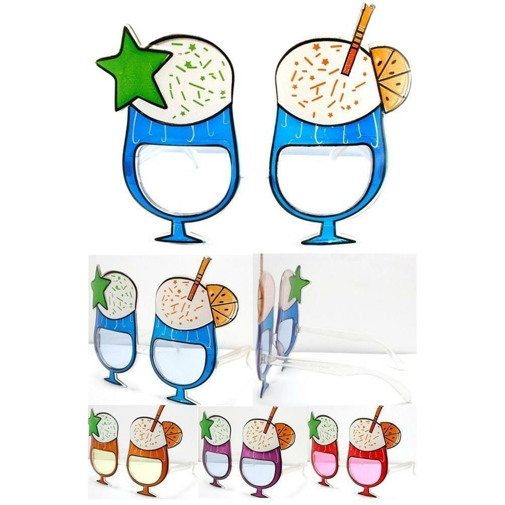 2 pair PINA COLADA DRINK GLASS NOVELTY PARTY GLASSES sunglasses 290 men ladies Image 1