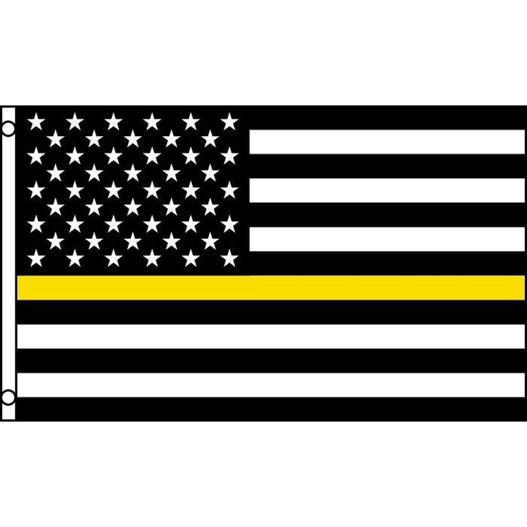 THIN YELLOW LINE law enforcement 3 X 5 FLAG FL746 banner wall hanging flags Image 1