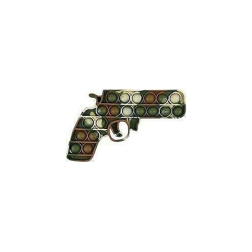 6 INCH CAMOUFLAGE GUN SHAPE BUBBLE POPPER SILICONE STRESS RELIEVER TY512 new pop Image 1