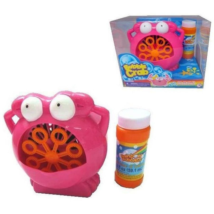 PINK CRAB BUBBLE BLOWER MACHINE blow 8 wand battery operated w bubbles Blowing Image 1