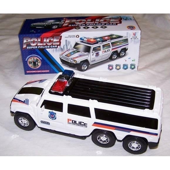 BATTERY OPERATED BUMB AND GO POLICE SUV VAN CAR w musical flashing lights toy Image 1