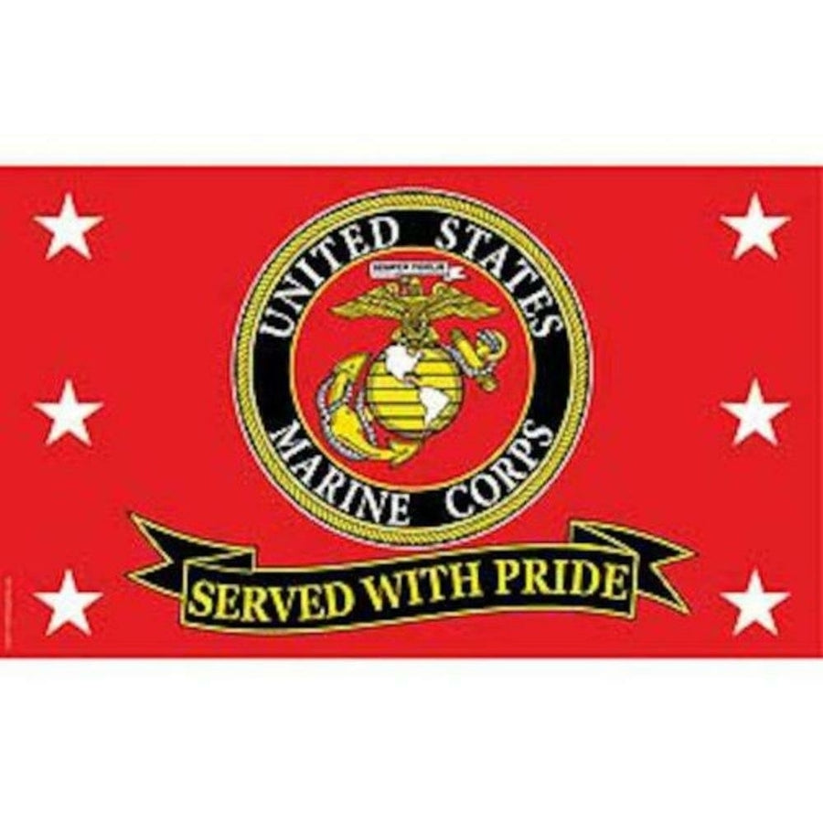 UNITED STATES MARINES SERVED WITH PRIDE 3 X 5 FLAG 3x5 banner FL359 Image 1