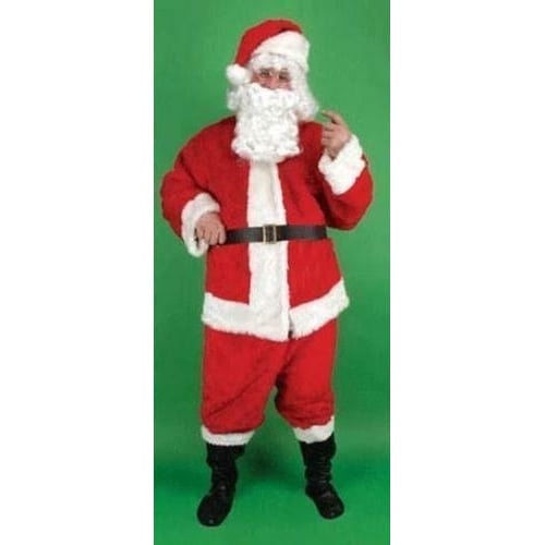 COMPLETE ADULT SIZE RED PLUSH SANTA CLAUS SUIT christmas dressup costume Image 1