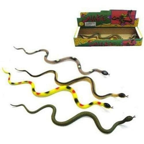 4 asst LARGE 24 IN RUBBER SNAKES realistic fake play snake TOY REPTILE gags Image 1