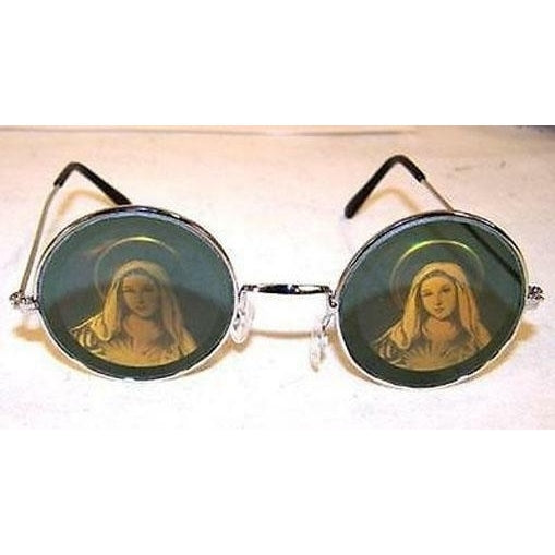 2 VIRGIN MARY HOLOGRAM SUNGLASSES religious novelty glasses guadalupe eyewear 3D Image 1