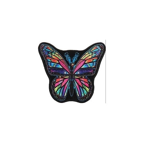 4 INCH TIE DYE RAINBOW BUTTERFLY PATCH sew iron on colorful jacket PA1133 hippie Image 1