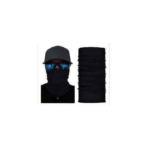 SOLID BLACK FACE MULTI FUNCTION SEAMLESS BANANA WRAP GAITER 50 ATV BIKER MASK Image 1