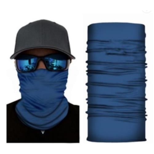 2 SOLID COLOR BLUE FACE MULTI FUNCTION SEAMLESS BANANA WRAP GAITER 50 ATV MASK Image 1