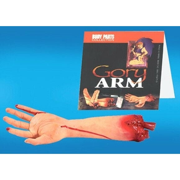 FAKE GORY BLOODY ARM / HAND scary freaky hanging joke halloween props gag prank Image 1