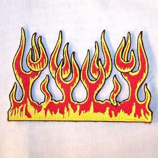WALL OF FLAMES EMBROIDERED PATCH sew or iron P351 bikers novelty patches Image 1