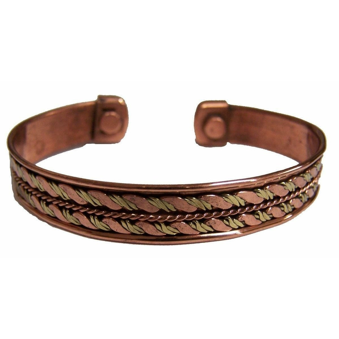 PURE COPPER MAGNETIC BRACELET unisex STYLEH jewelry health magnets tone TWIST Image 1