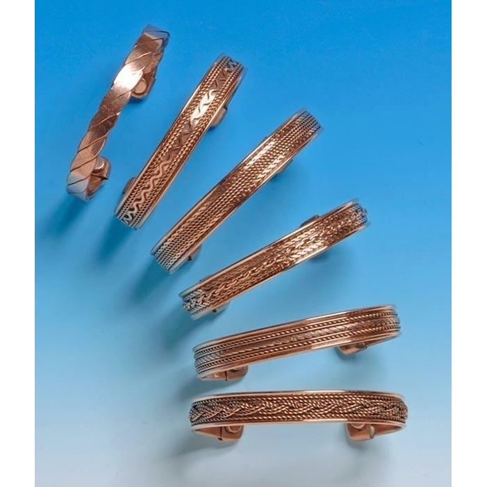 6 BULK LOT PURE COPPER MAGNETIC BRACELET ASST STYLES jewelry health magnets Image 1