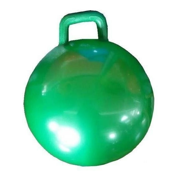 GREEN CHILD RIDE ON HOP BOUNCE BALL WITH HANDLE hopping rideon kids toy rubber Image 1