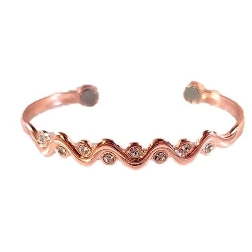 MAGNETIC CUFF CRYSTALS PURE COPPER BRACELET health pain relieve 705 healing Image 1