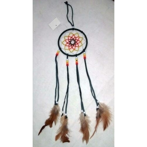 GREEN 20 INCH SEED BEAD HAND BEADED DREAM CATCHER feathers dreamcatcher handmade Image 2