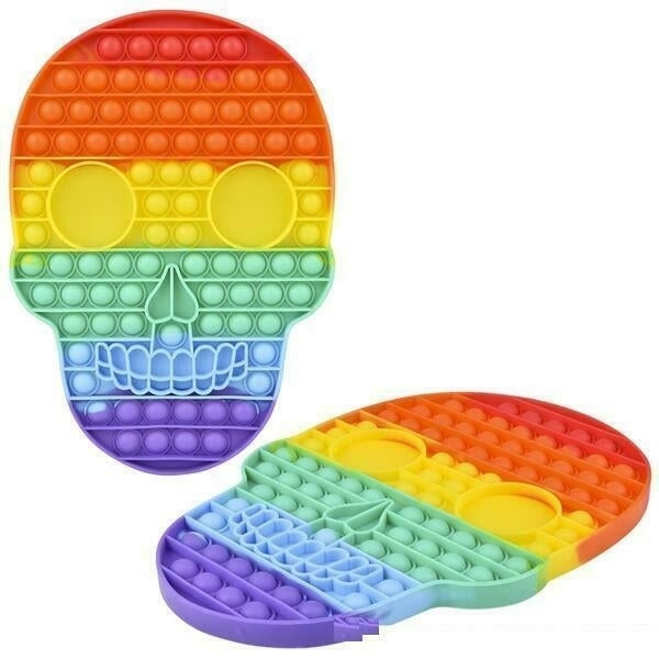 12 INCH Rainbow MEGA SKULL Bubble Popper Pop Toy poppers toys kids  501 Image 1