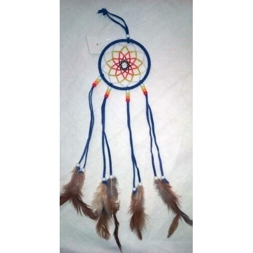 NAVY BLUE 20 INCH SEED BEAD HAND BEADED DREAM CATCHER dreamcatcher handmade GIFT Image 2