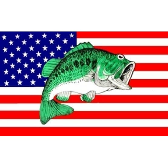 USA BASS FISH 3X5 FLAG 3 X 5  FL691 wall hanging AMERICAN fishing banner Image 1