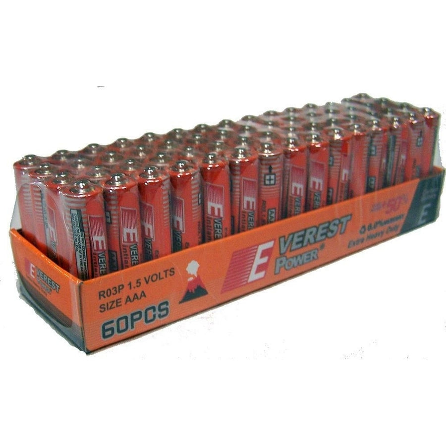 PACK OF 60 SUPER HEAVY DUTY AAA BATTERIES 1.5 volt battery E-verest bulk lot Image 1