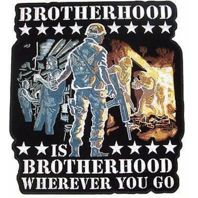 1 JUMBO BROTHERHOOD IS BROTHERHOOD JACKET BACK PATCH JBP56 12 INCH Image 1