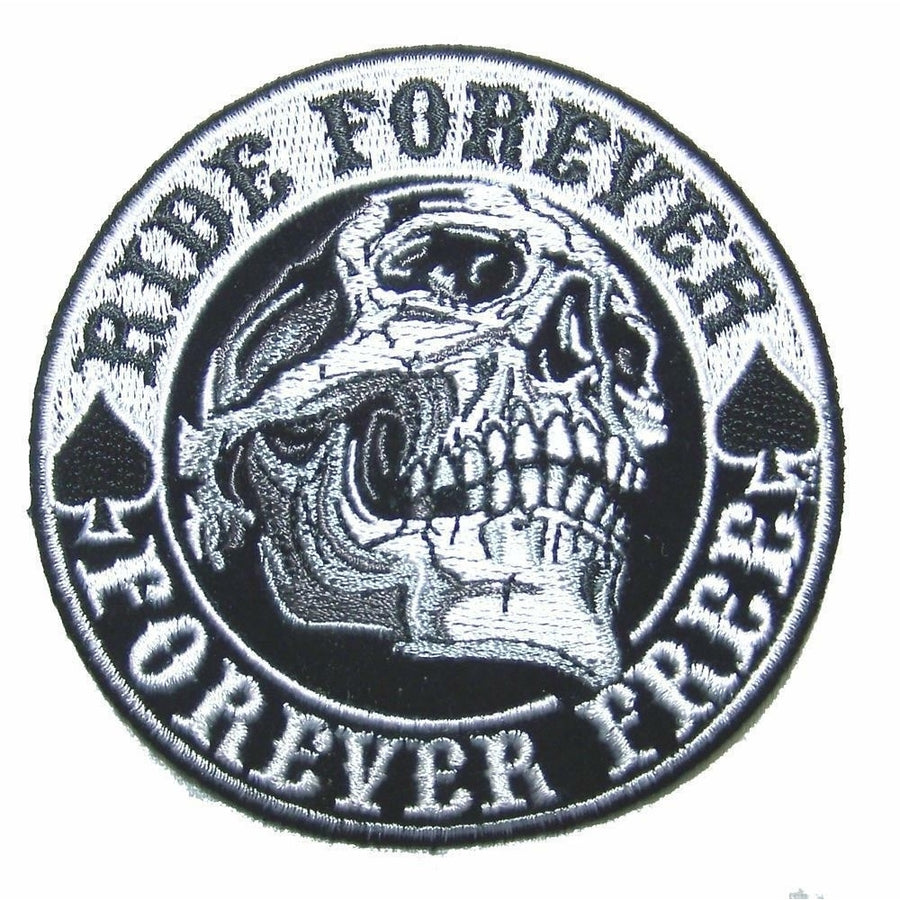SPADES RIDE FOREVER SKULL  MOTORCYCLE PATCH P8210  jacket BIKER EMBROIDERIED Image 1