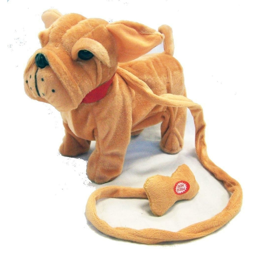 LARGE BROWN BULLDOG REMOTE CONTROL WALKING DOG WITH SOUND battery operated toy Image 1