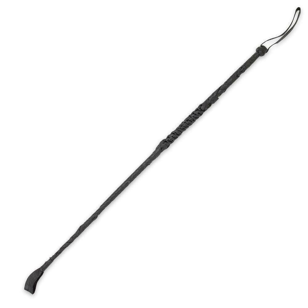 2 BLACK REAL GENUINE LEATHER 30 INCH RIDING CROP WHIP horse training / riding Image 1