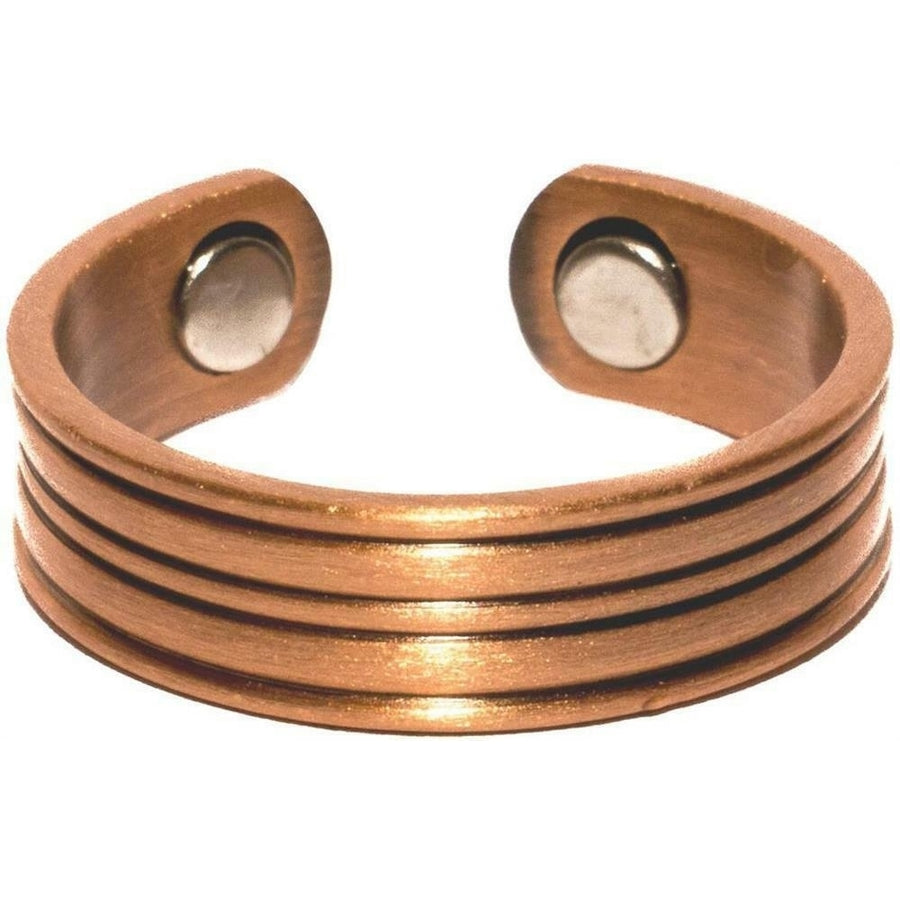 PURE COPPER MAGNETIC STYLE  A RING jewelry health magnet pain relief  smooth Image 1