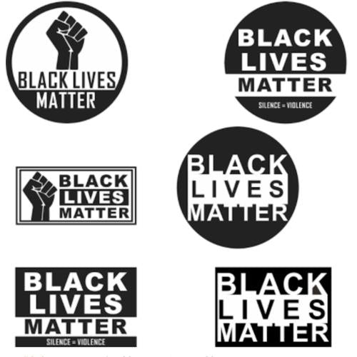 BLACK LIVES MATTER 6 PACK ASSORTED STICKERS blm b.l.m support car decal window Image 1
