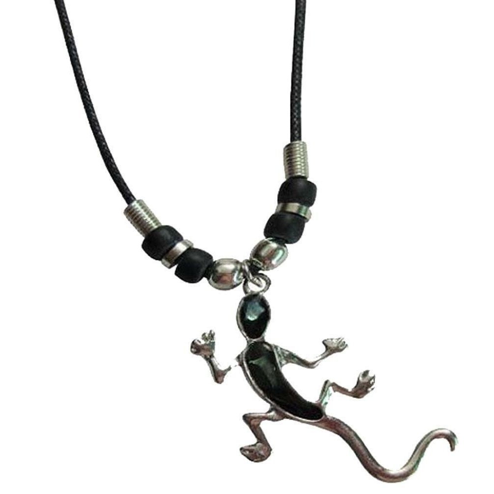 PAUA SHELL LIZARD PENDANT ROPE NECKLACE beads 18IN men women 575 JEWELRY Image 1