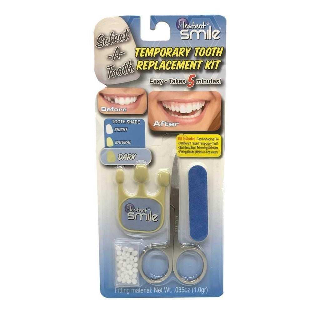 DARK WHITE INSTANT SMILE TEETH REPLACEMENT KIT fast and easy Missing tooth 1190 Image 1