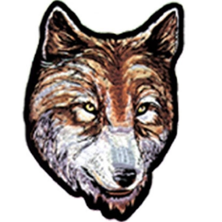 WOLF HEAD EMBRODIERED PATCH P1282 BIKER wolves face bikers novelty patches Image 1